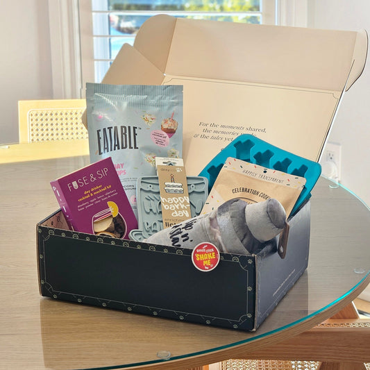 happy birthday dog gift box display