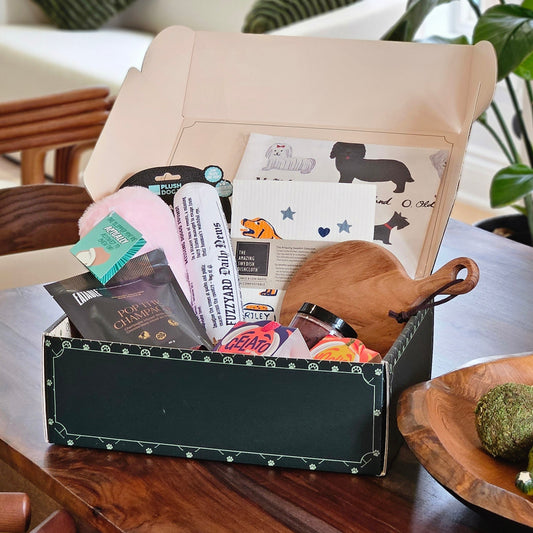 home sweet woof dog gift box display